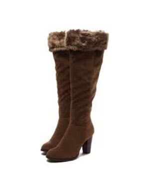 Women’s Wild Diva Brown Tall Faux Suede Boots Size 10 US!